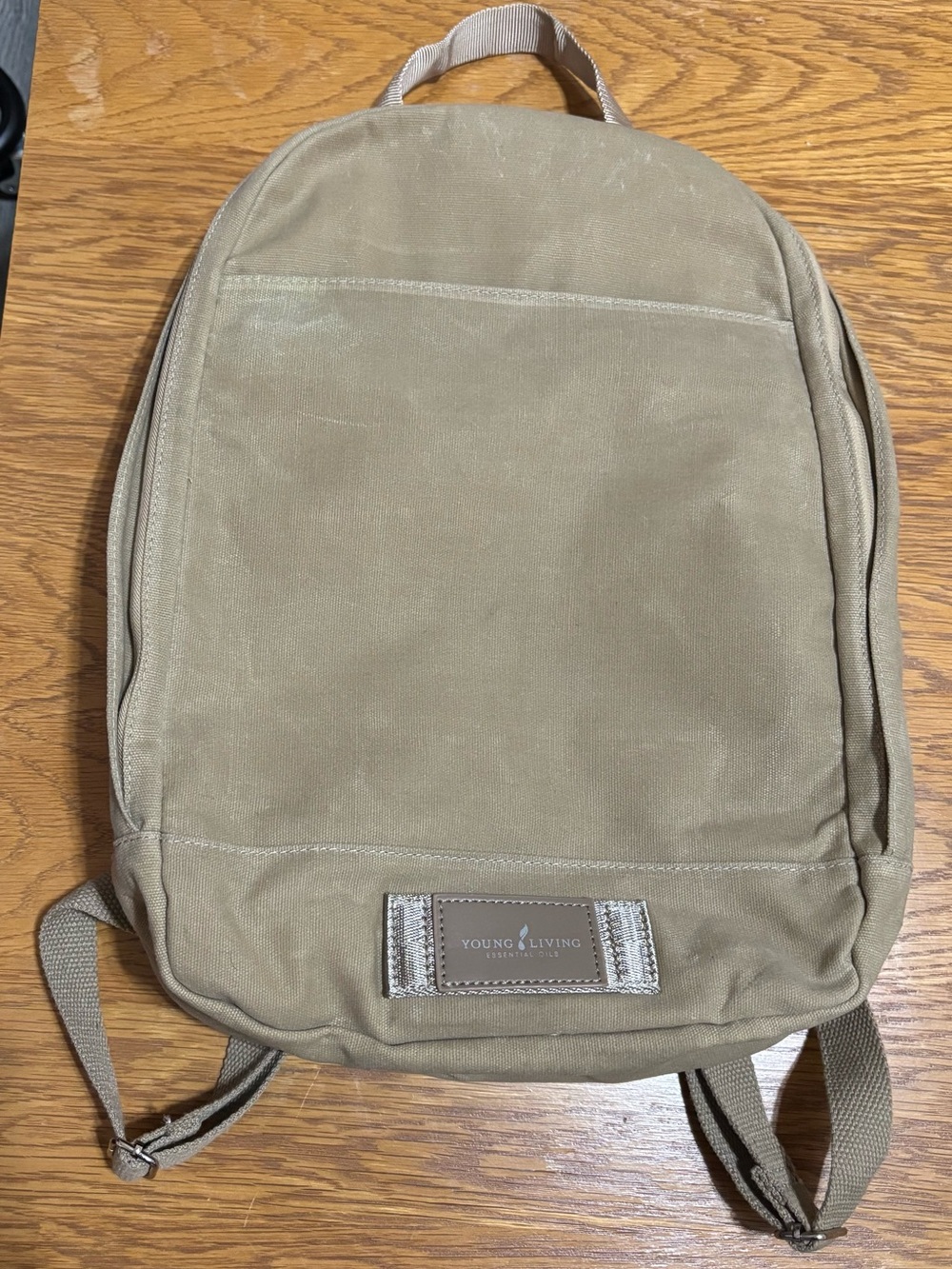 Young Living Beige Canvas Daypack Backpack